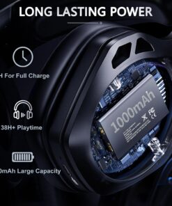 Tatybo Wireless Gaming Headset for PS4, PS5, PC - 2.4GHz Gaming Headphones with Detachable Noise Canceling Microphone, 30-Hr Battery Gaming Headsets for Laptop, Switch, Mac (Black) Black 28 81zJMnxVI8L