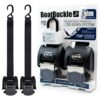 BoatBuckle G2 Stainless Steel Retractable Transom Tie-Down (Black), 1 Pair