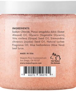 MAJESTIC PURE Himalayan Salt Body Scrub with Lychee Oil, Exfoliating Salt Scrub to Exfoliate & Moisturize Skin, Deep Cleansing - 10 oz 10 Fl Oz (Pack of 1) 22 81zK0UKMcoL