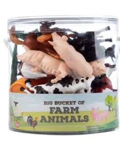 SCS Direct Farm Animal Toy Action Figure Set - 50 Pieces with 16 Different Barnyard Animals and Accessories - Includes Cows, Horses, Chickens, Pigs, Sheep & More - Great for School Projects & Dioramas 26 81zKFujTZYL