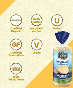 Lundberg Organic Brown Rice Cakes Lightly Salted, 8.5 Oz 9 81zKPy2Lq1S