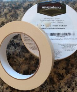 Amazon Basics Masking Tape, Pack of 3 Rolls, Beige, 0.7 Inch x 180 Feet 0.7 Inch by 180 Feet 33 81zKanbefQL