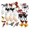 SCS Direct Farm Animal Toy Action Figure Set - 50 Pieces with 16 Different Barnyard Animals and Accessories - Includes Cows, Horses, Chickens, Pigs, Sheep & More - Great for School Projects & Dioramas 15 81zL4K79iXL