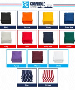 SC Cornhole Games Weather Resistant Cornhole Bags (Set of 8) - Professional Regulation Size/Weight (16 oz) - Use on Pro Corn Hole Boards or Bean Bag Toss Sets Red/Royal Blue 21 81zLZRtbWL