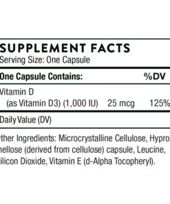 Thorne Vitamin D-1000 - Vitamin D3 Supplement - 1,000 IU - Support Healthy Bones, Teeth, Muscles, Cardiovascular, and Immune Function - Gluten-Free,Dairy-Free, Soy-Free - 90 Capsules 11 81zLql84JlL