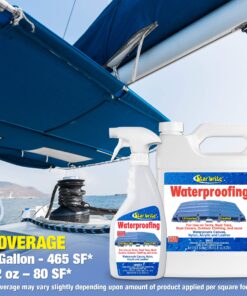 STAR BRITE Waterproofing Spray, Waterproofer + Stain Repellent + UV Protection for Boat Covers, Car Covers, Bimini Tops, Tents, Jackets, Backpacks, Boots, Awnings, Patio Covers & More 128 Oz Waterproofing Gallon Waterproofer Spray 19 81zMv3M3OGL