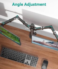 WALI Dual LCD Monitor Fully Adjustable Desk Mount Stand Fits Two Screens up to 27 inch, 22 lbs. Weight Capacity per Arm (M002), Black 32 81zPioLn5L