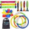 Fayoo 23 Pack Underwater Swimming/Diving Pool Toys Diving Rings(4 Pcs), Toypedo Bandits(4 Pcs), Diving Sticks(3 Pcs) with Under Water Treasures (12 Pcs) Gift Set Bundle 3 81zQCWXLvdL