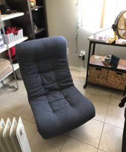 Amazon Basics Swivel Foam Lounge Chair - with Headrest, Adjustable, Denim, Blue, 26.3D x 23.5W x 13.7H in Chair with headrest 37 81zQJ52iowL