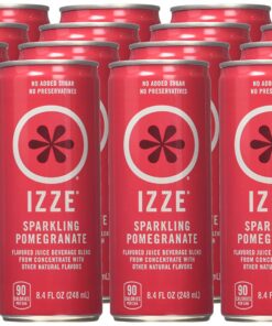 IZZE Sparkling Juice, Pomegranate, No Added Sugars, No Preservatives, Non-GMO, 8.4 Fl Oz Can (Pack of 24) 8.4 Fl Oz (Pack of 24) 24 81zRkpiorwL