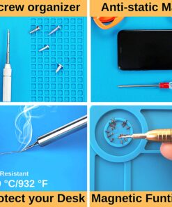 DREMINOVA Work Anti-Static Magnetic Soldering Mat For Electronics Repair Tool kit Screwdriver set for all iPhone, Iron Solder Station Heat Resistant Rubber Project Pad Desk Working Mat Mat with 25 in 1 11 81zTNjeBA9L