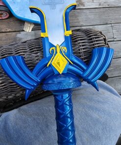 Zelda Link Master Sword Twilight Princess Fantasy Sword with Plaque - Blue (Blue) 57 81zUbGXgUZL