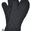 Nouvelle Legende Flame Retardant Kitchen and BBQ Heavy Duty Burn Protection Quilted Mitt, 17 Inches, Black, 2-Pack 64 81zUljtdBEL