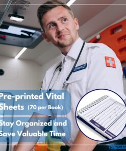 EMT/First Responders Vital Statistics Notebook – 8” x 4” Medical Notebook for Vital Signs and Additional Patient Information – 210 Pages (3 Pack) 3 Pack 15 81zVKzghE0L