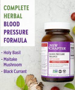 New Chapter Blood Pressure Supplement - Blood Pressure Take Care with Organic, Vegan Grapeseed + Black Currant + Non-GMO Ingredients for Blood Pressure Support - 60 Count 60 Count (Pack of 1) 9 81zVW9zcBkL