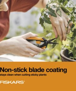 Fiskars Micro-Tip Pruning Snips - 6" Garden Shears with Sharp Precision-Ground Non-Stick Coated Stainless Steel Blade - Gardening Tool Scissors with SoftGrip Handle Pruning Snips (Non-Stick) 23 81zWRcxYeSL