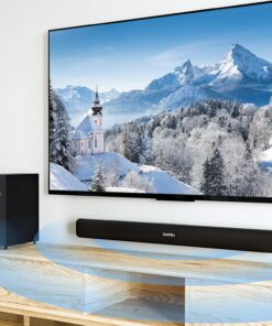 RIOWOIS Sound Bar, Sound Bars for TV, Soundbar, Surround Sound System Home Theater Audio with Wireless Bluetooth 5.0 for PC Gaming, AUX/Opt/Coax Connection, Remote Control Wall Mountable with Subwoofer 11 81zWjKr1jBL