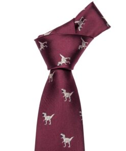 Barry.Wang Fun Animal Ties for Men Designer Handkerchief Cufflink WOVEN Casual Necktie Set A Burgundy Dinasour 23 81zWkvOA9ZL