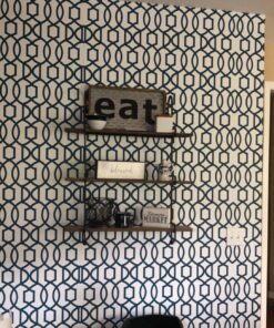 NuWallpaper NU1648 Navy Grand Trellis Peel & Stick Wallpaper, Blue 43 81zYb15v8L