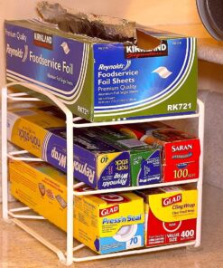 Alternative view of SimpleHouseware Kitchen Wrap Organizer Rack, White 1 Pack