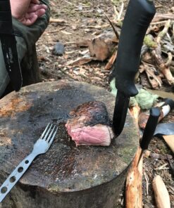 Morakniv Carbon Steel Fixed-Blade Bushcraft Survival Knife with Sheath and Fire Starter, Black, 4.3 Inch 23 81zaFkanYWL