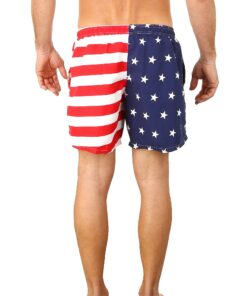 UZZI Men's American Flag Swim Trunks Medium Red, Blue, White 5 81zaQeFWATL