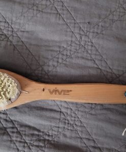 Vive Back Scrubber Brush for Shower - for Dry or Wet Body Brushing - Long Handle - Cleaning Lymphatic Drainage Handled Washer for Men, Women - Showering Bathing Exfoliator with Soft & Stiff Bristles Light Wood 34 81zazTypjSL 1