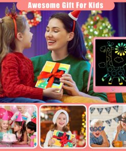 FuniBudi 10in LCD Writing Tablet for Kids Drawing Tablet Toys for 3 4 5 6 7years Old Girl boy Doodle Board Toddler Writing Tablet Airplane Travel Essentials Birthday Christmas Thanksgiving Gift Pink 10 81zd7HA7n8L