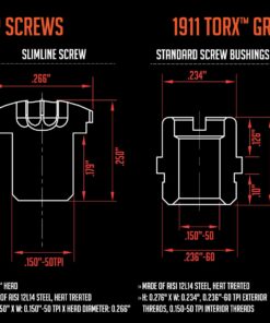 Strike Industries 1911 Torx Grip Screws with True 24k Gold Coating x4 pcs 21 81zdmvxQppL