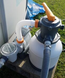 Bestway 58500E Flowclear 2200 Gallon Sand Filter Pump for Above Ground 300 to 14,400 Gallon Swimming Pools with Adapter, (Sand is Sold Separately) 27 81zgEMH04SL