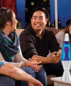 14.5-Inch Silver Base Lava Lamp with Purple Wax in Blue Liquid - 2118 Purple/Blue 19 81zheuaxuCL