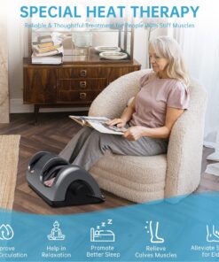 TISSCARE Shiatsu Massage Foot Massager Machine - Improves Blood Flow Circulation, Deep Kneading & Tissue with Heat/Remote, Neuropathy, Plantar Fasciitis, Diabetics, Pain Relief Upgrade Gray 30 81zjYESJ9mL