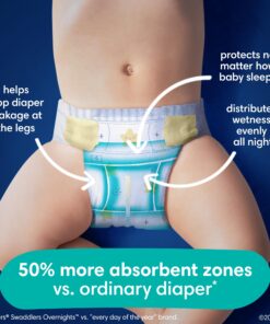 Pampers Swaddlers Overnights Diapers - Size 5, 88 Count, Disposable Baby Diapers, Night Time Skin Protection 21 81zk2e0QkWL