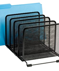 Rolodex 22141 Mesh Stacking Sorter Five Sections Metal 8 1/4 x 14 3/8 x 7 7/8 Black 24 81znESGte6L