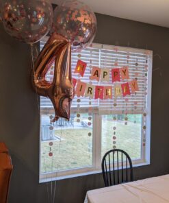 Chloe Elizabeth Circle Dots Paper Party Garland Streamer Backdrop (4-Pack, 10 Feet Per Garland, 40 Feet Total) - Pink, White, Gold Glitter 4 12 81znhOV4cL