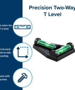 Camco RV T Level | Assists You in Leveling Your RV | For Front-to-Back and Side-to-Side Leveling | Screw-Mounted (25543), Green,black 13 81zq974ojL