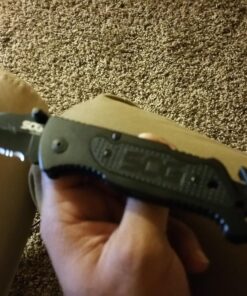 SOG Escape Tactical Folding Knife- 3.4 Inch Serrated Edge Blade Emergency Pocket Knife with Glass Breaker, Wire Stripper and Line Cutter Blades-Black (FF25-CP) Escape - Hardcased Black 41 81zr5q7lhNL