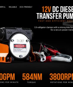SuperHandy Diesel Transfer Pump Kit 10GPM/40LPM Heavy Duty Portable Electric DC 12V Alligator Clamps Includes: Aluminum Manual Nozzle, Delivery & Suction Hose w/Filter (NOT for Gasoline) 19 81zrAO0ZQcL