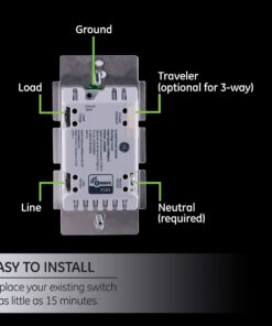 GE home electrical 14291 Enbrighten Z-Wave Plus Smart Switch, Works with Alexa, Google Assistant, SmartThings, Zwave Hub Required, Repeater/Range Extender, 3-Way Ready 1st Gen, White & Light Almond 17 81zrjLoHkcL