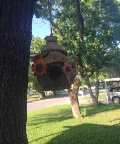 Dawhud Direct Hanging Bird Houses for Outside, Hand-Painted Bird Houses for Outdoors Decorative Birdhouses (Ladybug and Flowers) Ladybug and Flowers 14 81zrzhGRW8L