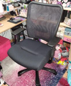 Space Seating 75 Series Air Grid Big and Tall Deluxe Ergonomic Office Chair with Thick Padded Seat and 400 lb. Limit, Black Double Air Grid 41 81zsOEbnZxL