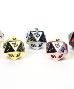 Ultimate! Solid Metal D20 Variety 5 Pack - Gold, Silver, Copper, Obsidian, Pearl - Polyhedral Twenty-Sided Dice Set 5 81zsV2pMNnL