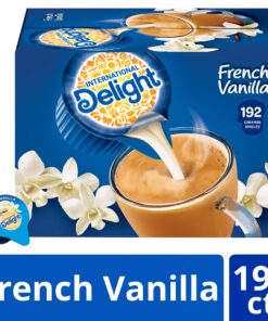 International Delight, French Vanilla, Single-Serve Coffee Creamers, 192 Count (Pack of 1), Shelf Stable Non-Dairy Flavored Coffee Creamer, Great for Home Use, Offices, Parties or Group Events 192 Count (Pack of 1) 21 81zsYElcU1L