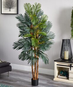 Nearly Natural 5284 Robellini Palm Silk Tree, 6-Feet, Green 72in. 10 81zuhJwibpL