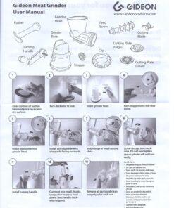 Gideon Hand Crank Manual Meat Grinder Heavy Duty Stainless Steel Blades with Powerful Suction Base Effortlessly Grind Meat, Vegetables, Garlic, Fruits, etc. 36 81zxCMle8fL