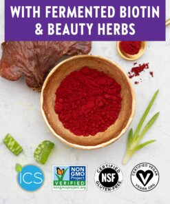 New Chapter Biotin Supplement, Vegan Hair Skin and Nails Vitamins with Fermented Biotin + Astaxanthin - 60 Count 21 81zy4B4 hrS