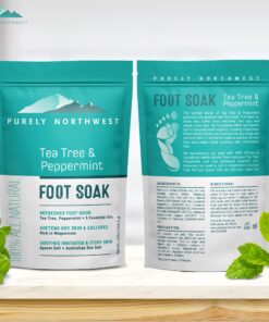 PURELY NORTHWEST-Tea Tree Oil & Peppermint Foot Soak with Epsom Salt-for Stubborn Foot Odor, Athletes Foot Burning & Itching, Damaged Discolored Nails-A Natural Callus Remover 16 Ounces 1 Pound (Pack of 1) 31 81zyS8gsecL
