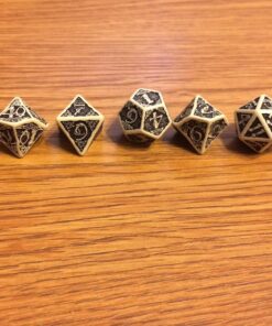 Q-Workshop Polyhedral 7-Die Set: Celtic 3D Beige & Black Dice Set! 5 81zzbRP8cVL
