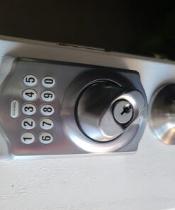 Schlage BE365 CAM 626 Camelot Keypad Deadbolt, Electronic Keyless Entry Lock, Satin Chrome 33 91 0Muu4uWL