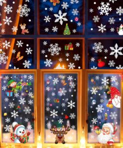 350PCS Christmas Decorations Snowflakes Window Clings Vintage Xmas Winter Decals Santa Clause Gnome Elf Snowman Reindeer Party Cling Decor 28 91 9w8CHz8L